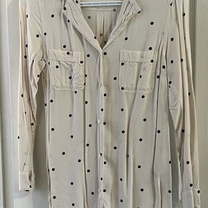 Old Navy Cream Shirt with Black Dots